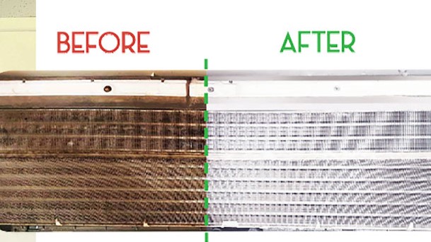 air conditioner cleaning before and after image